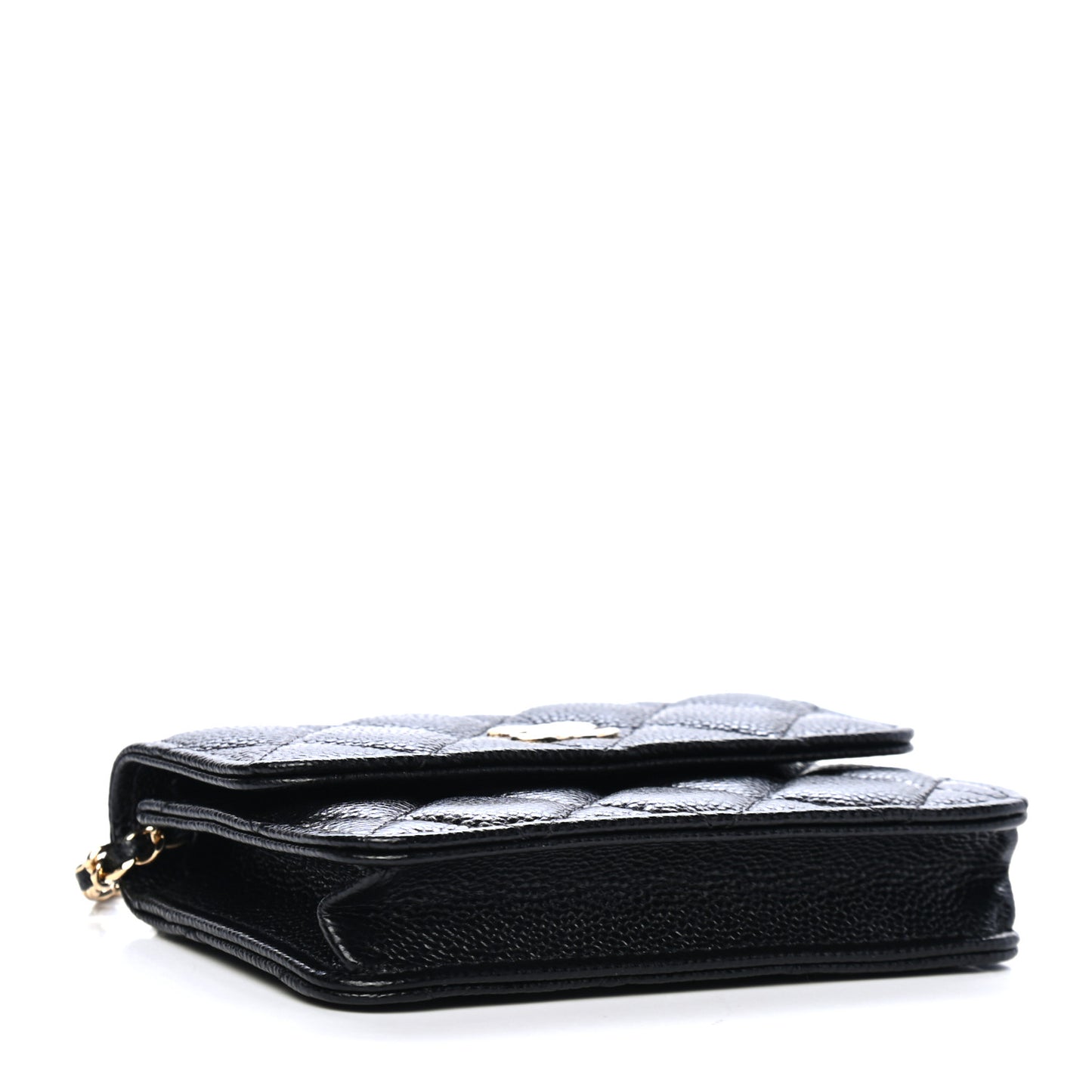 Caviar Quilted Miss Coco Clutch With Chain Black