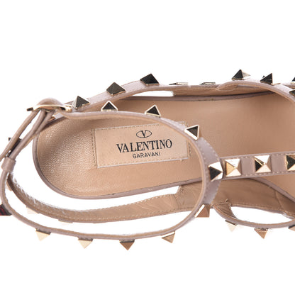 Valentino Garavani Patent Rockstud Ankle Strap Pumps 39 Poudre 8 of 17