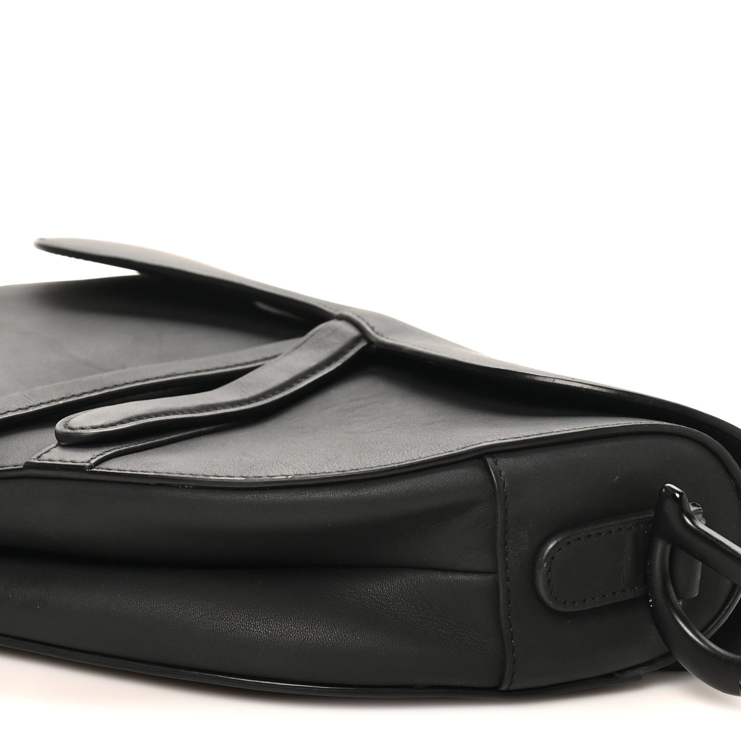 Ultra Matte Calfskin Saddle Bag Black