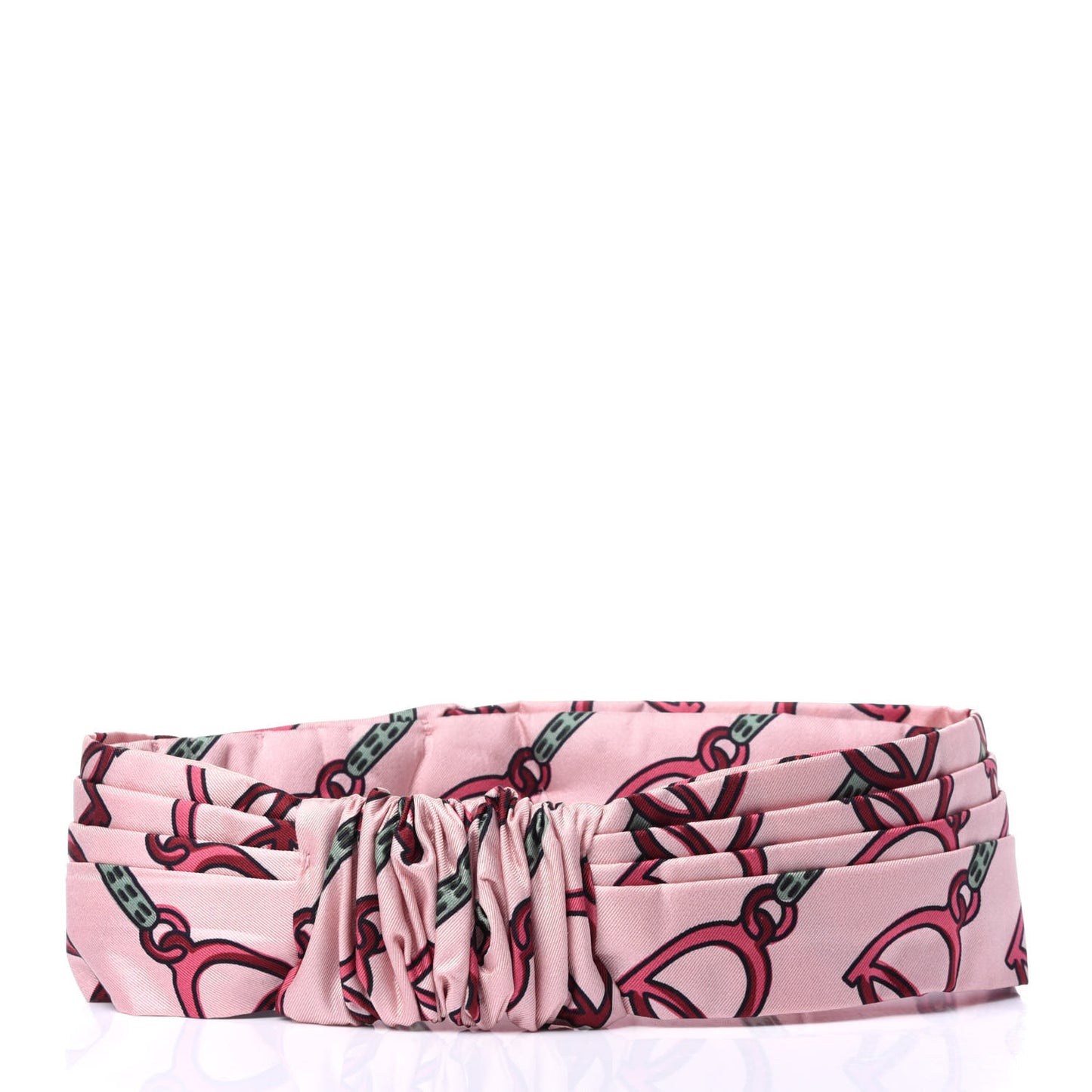 Silk Stirrup Print Headband M Pink