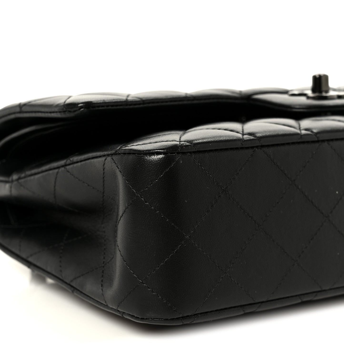 Lambskin Quilted Medium Double Flap So Black