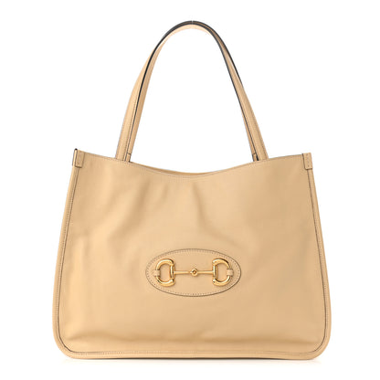 Gucci New Sakai Calfskin Lux Horsebit 1955 Tote Bag Bubble Tea 1 of 10