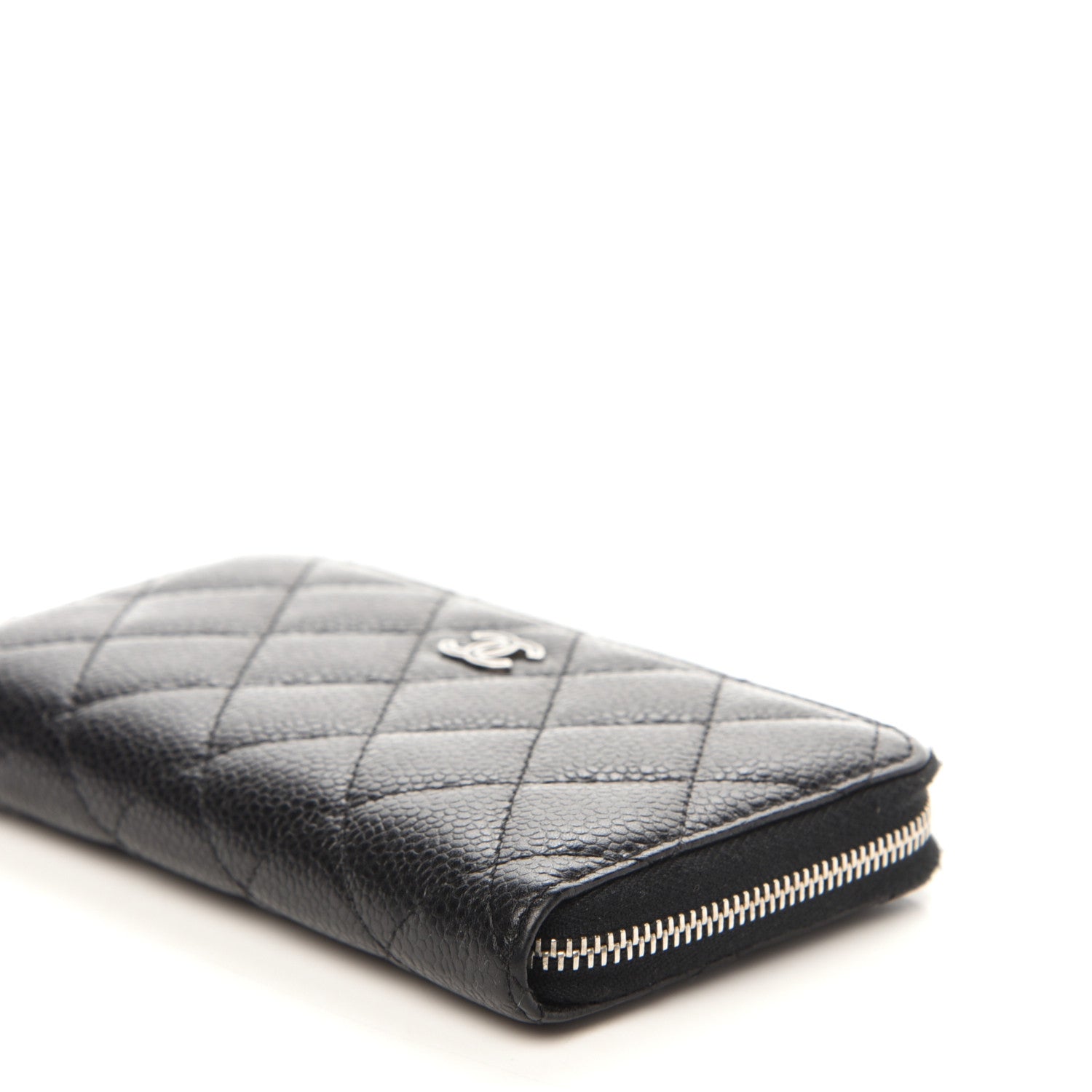 Chanel Caviar Quilted Small Gusset Zip Around Wallet Black 6 of 12