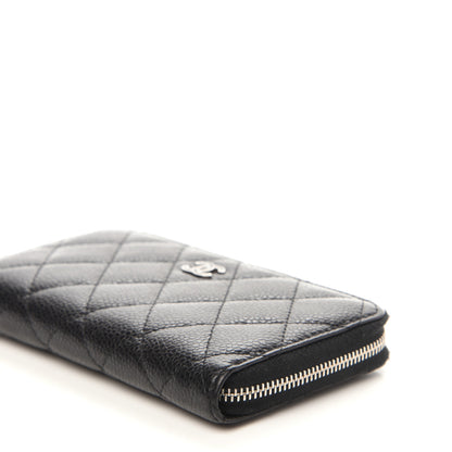 Chanel Caviar Quilted Small Gusset Zip Around Wallet Black 6 of 12