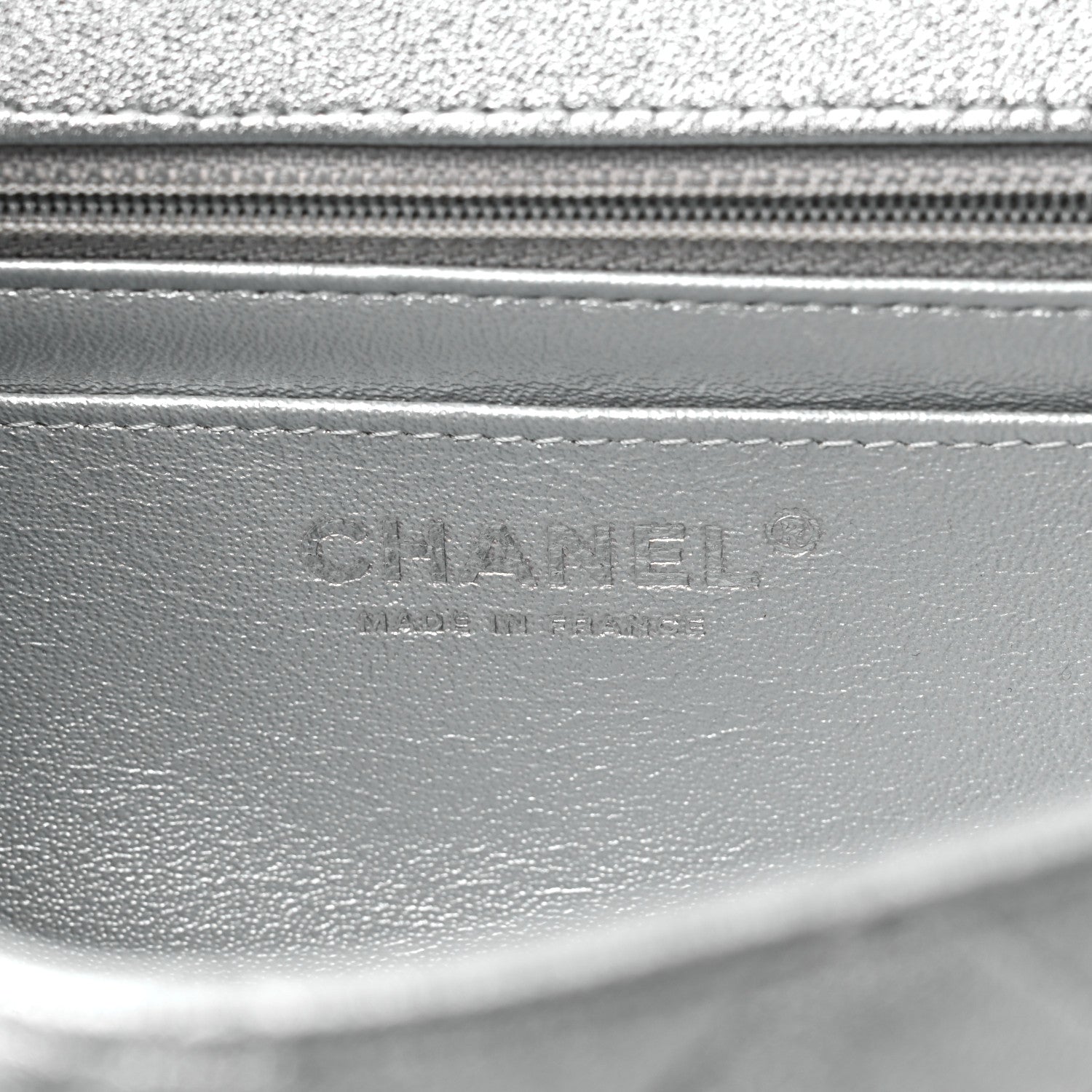Chanel Metallic Lambskin Quilted Mini Rectangular Flap Silver 6 of 9