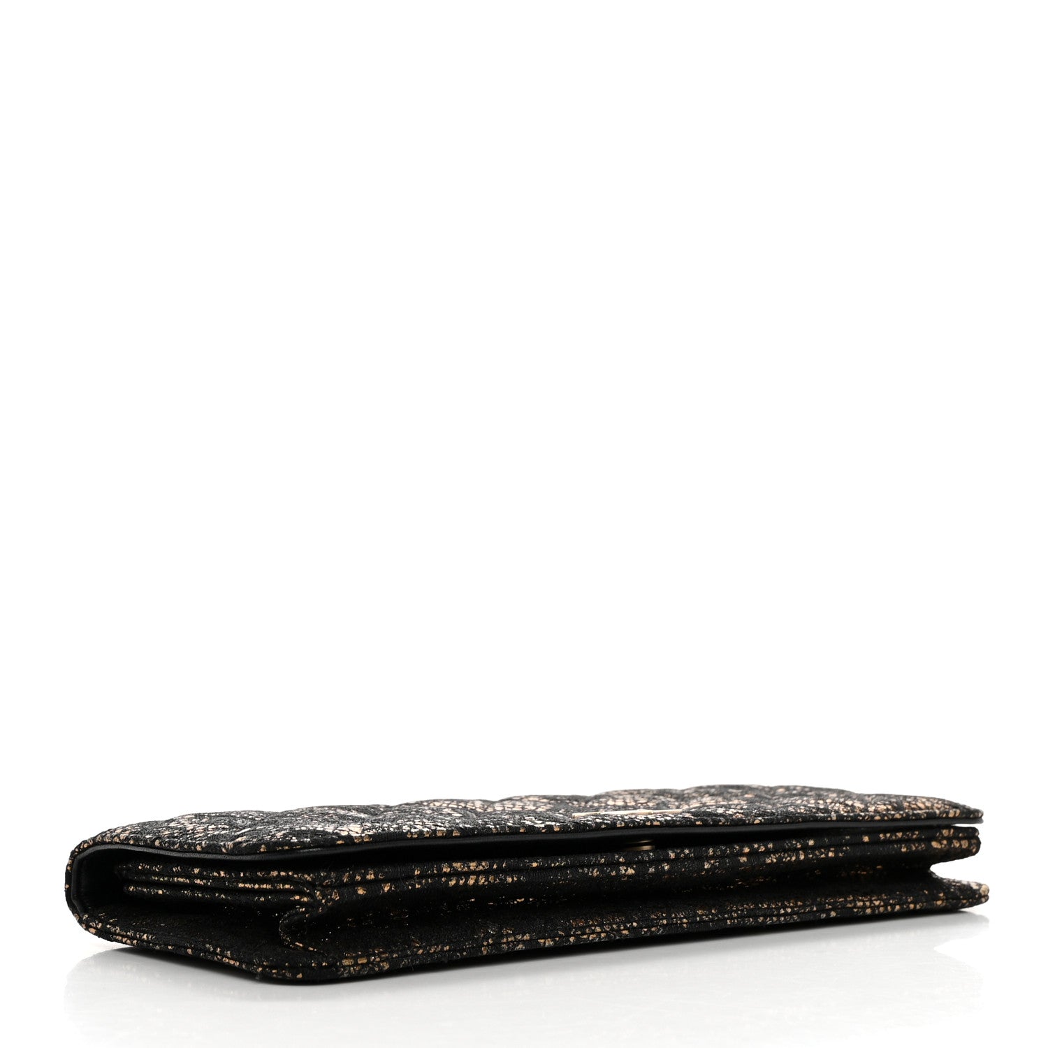 Chanel Metallic Tweed Quilted Clutch Black Gold 4 of 14