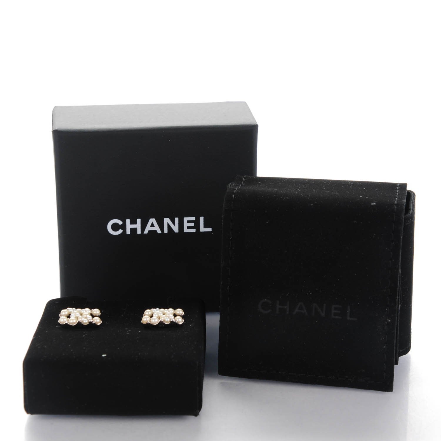 Chanel Pearl CC Earrings Silver 5 of 5