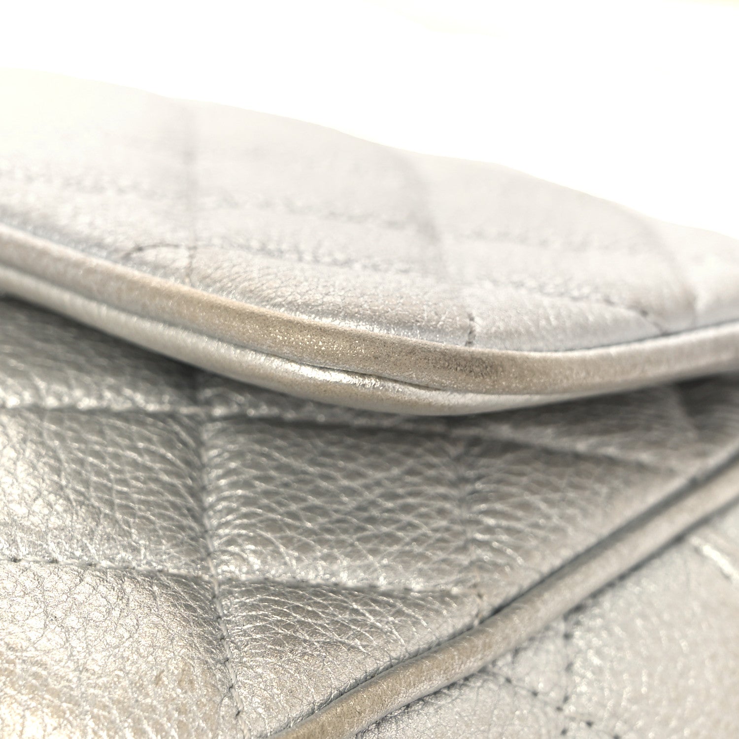 Chanel Metallic Grained Calfskin Quilted Small Casual Rock Flap Silver 18 of 19