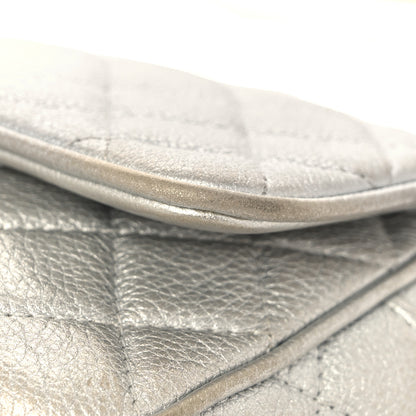 Chanel Metallic Grained Calfskin Quilted Small Casual Rock Flap Silver 18 of 19