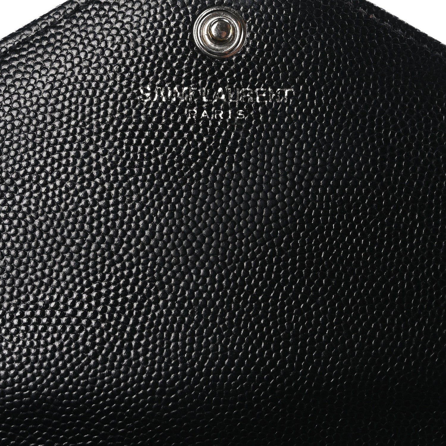 Saint Laurent Grain De Poudre Matelasse Chevron Monogram Chain Wallet Black 7 of 11