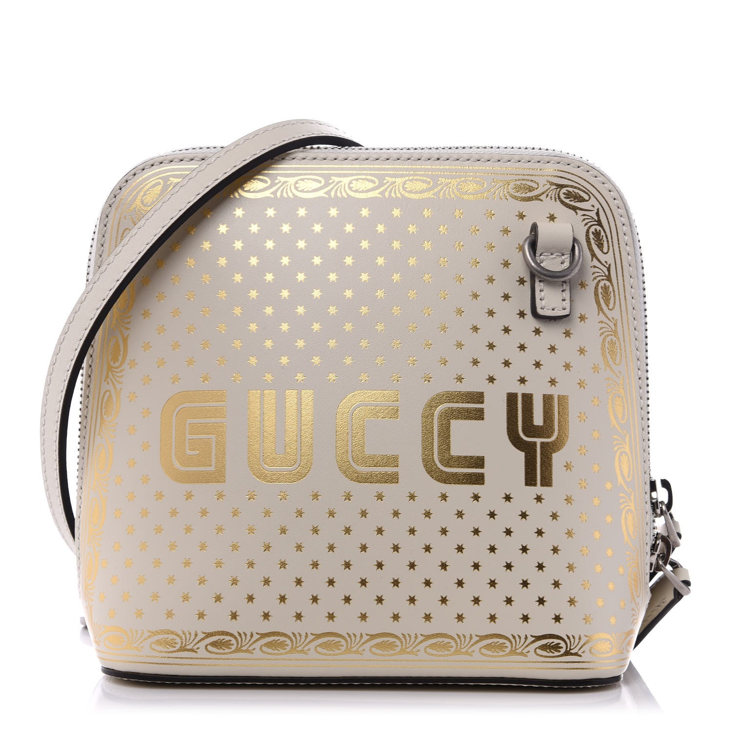 Gucci X SEGA Calfskin GUCCY Stars Mini Dome Shoulder Bag Mystic White Gold 1 of 8