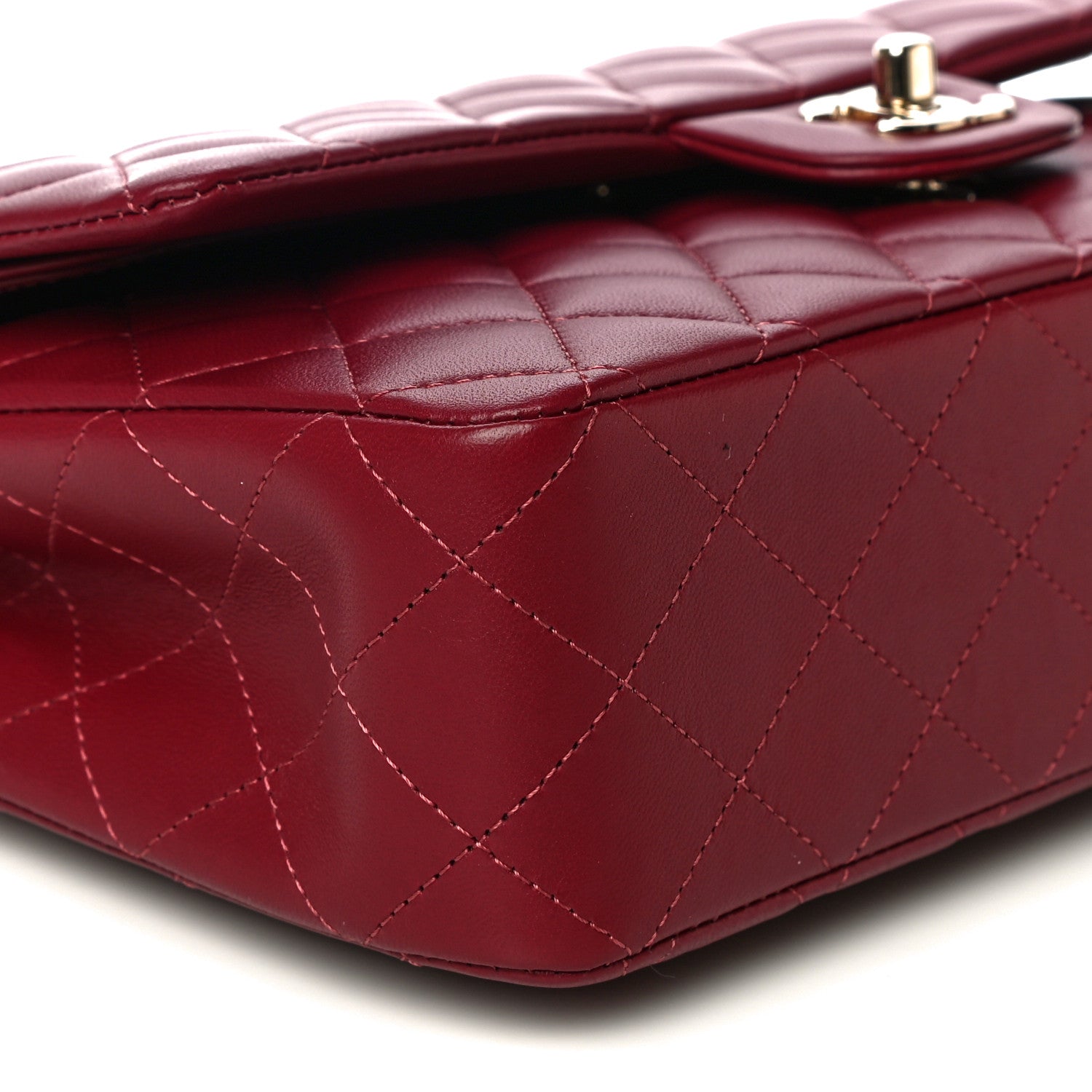 Chanel Lambskin Quilted Medium Double Flap Burgundy 9 of 13