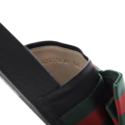 Gucci Satin Web Bow Slide Sandals 41 Black 8 of 9