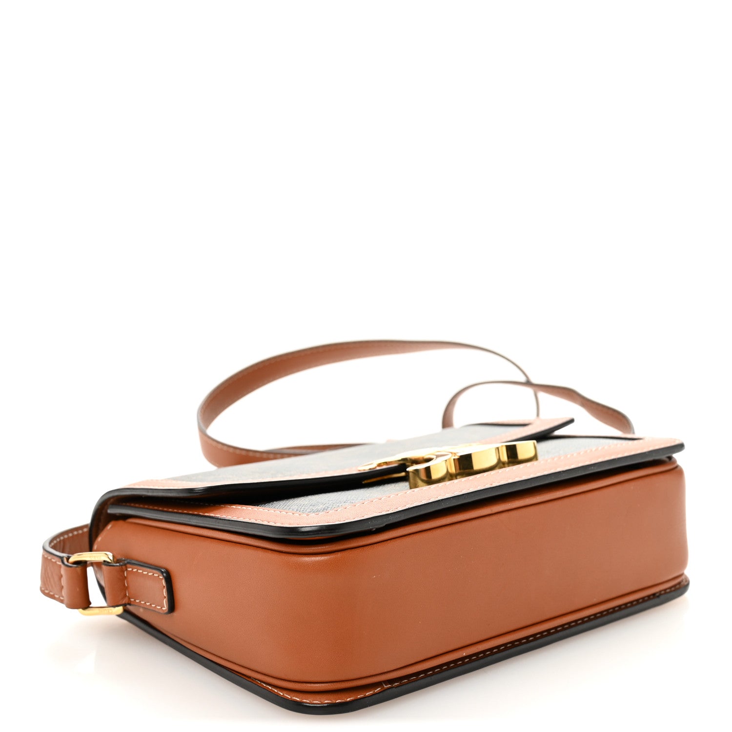 Celine Calfskin Triomphe Canvas Teen Triomphe Bag Tan 4 of 12