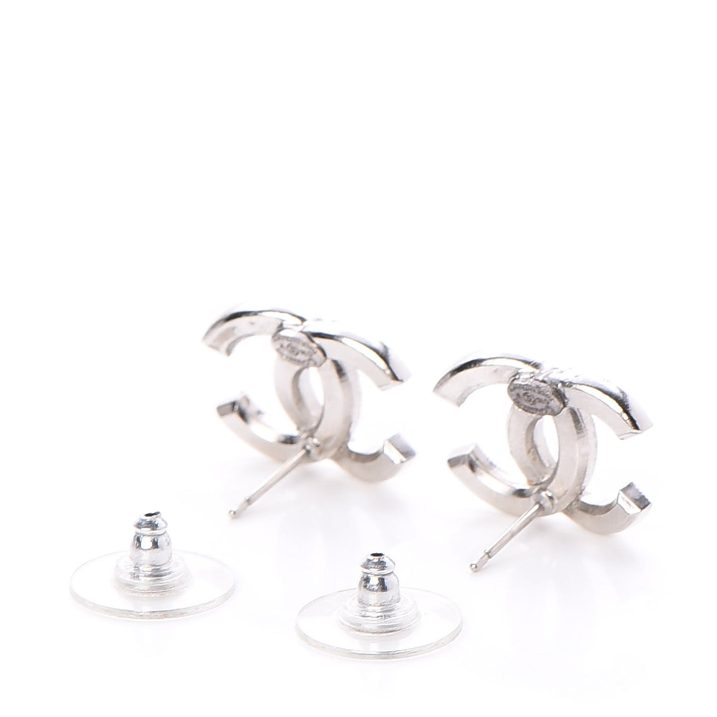Crystal CC Earrings Silver