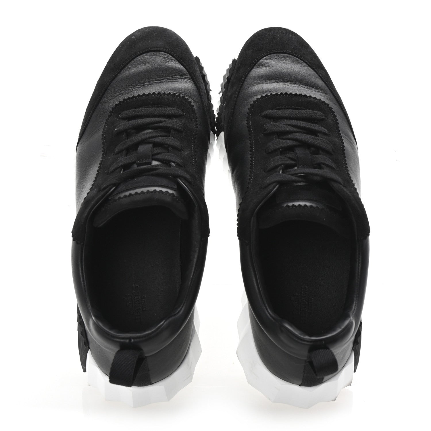 Hermes Goatskin Suede Goatskin Mens Bouncing Sneakers 43.5 Black 2 of 10