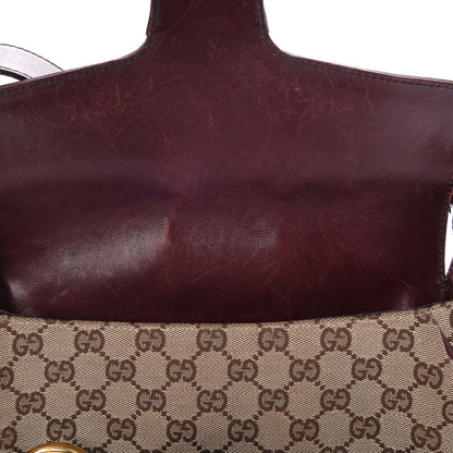 Gucci Monogram Horsebit Chain Studded Flap Burgundy 9 of 9