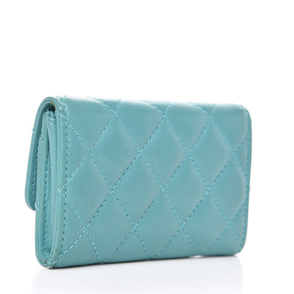 Chanel Lambskin Quilted Card Holder Turquoise 3 of 10