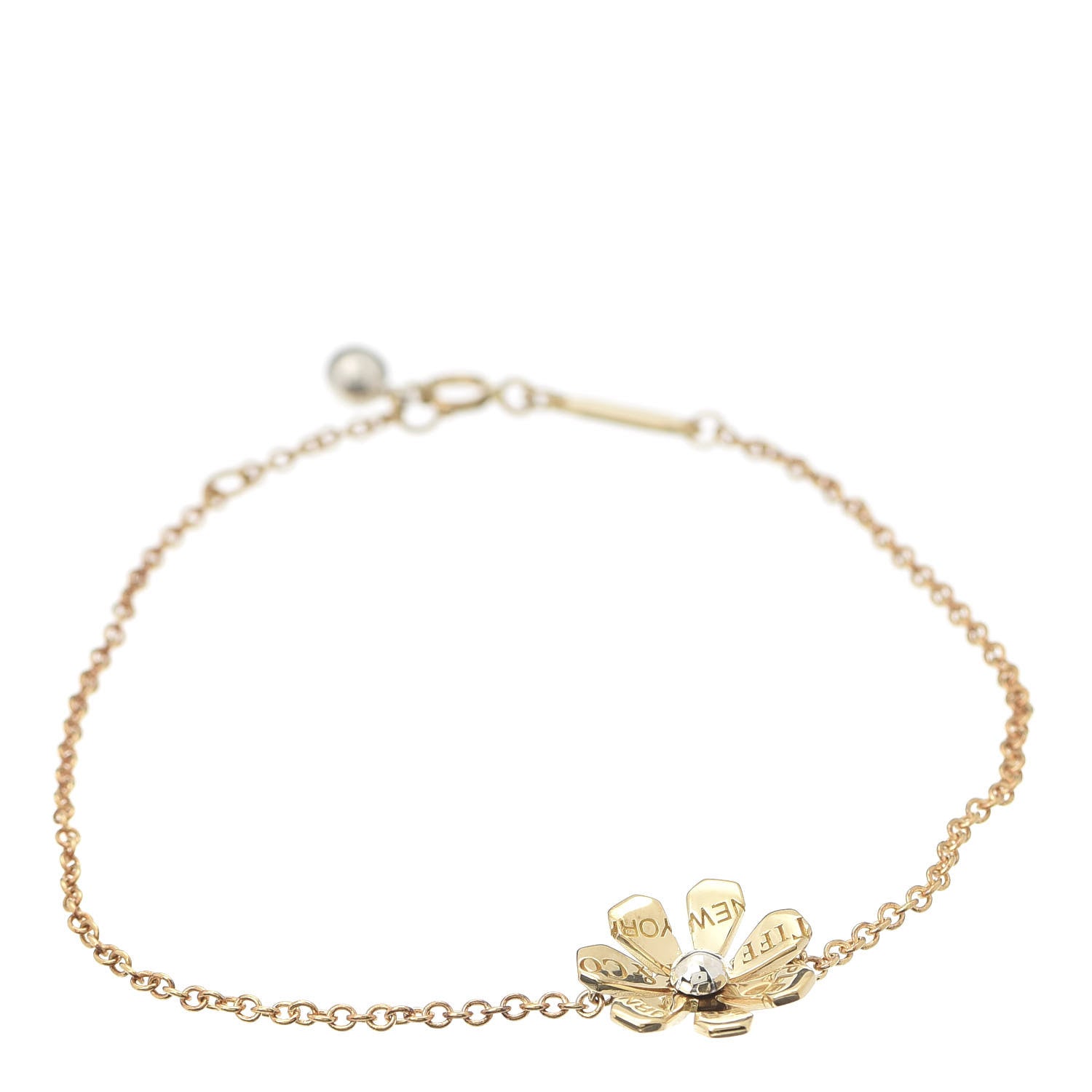 Tiffany 18K Yellow Gold Sterling Silver Return to Daisy Chain Bracelet 1 of 7