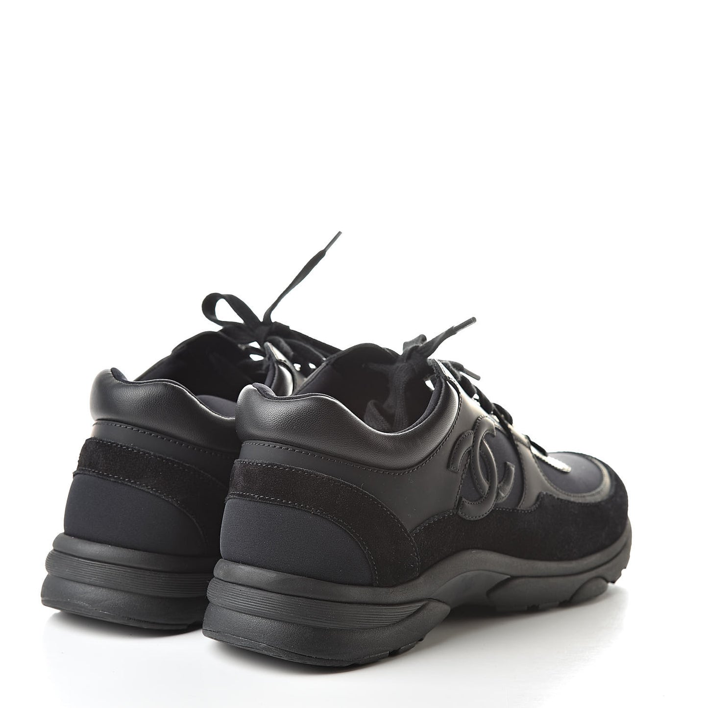 Toile Suede Calfskin CC Sneakers 36.5 Black