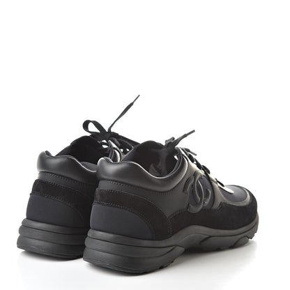 Chanel Toile Suede Calfskin CC Sneakers 36.5 Black 4 of 7