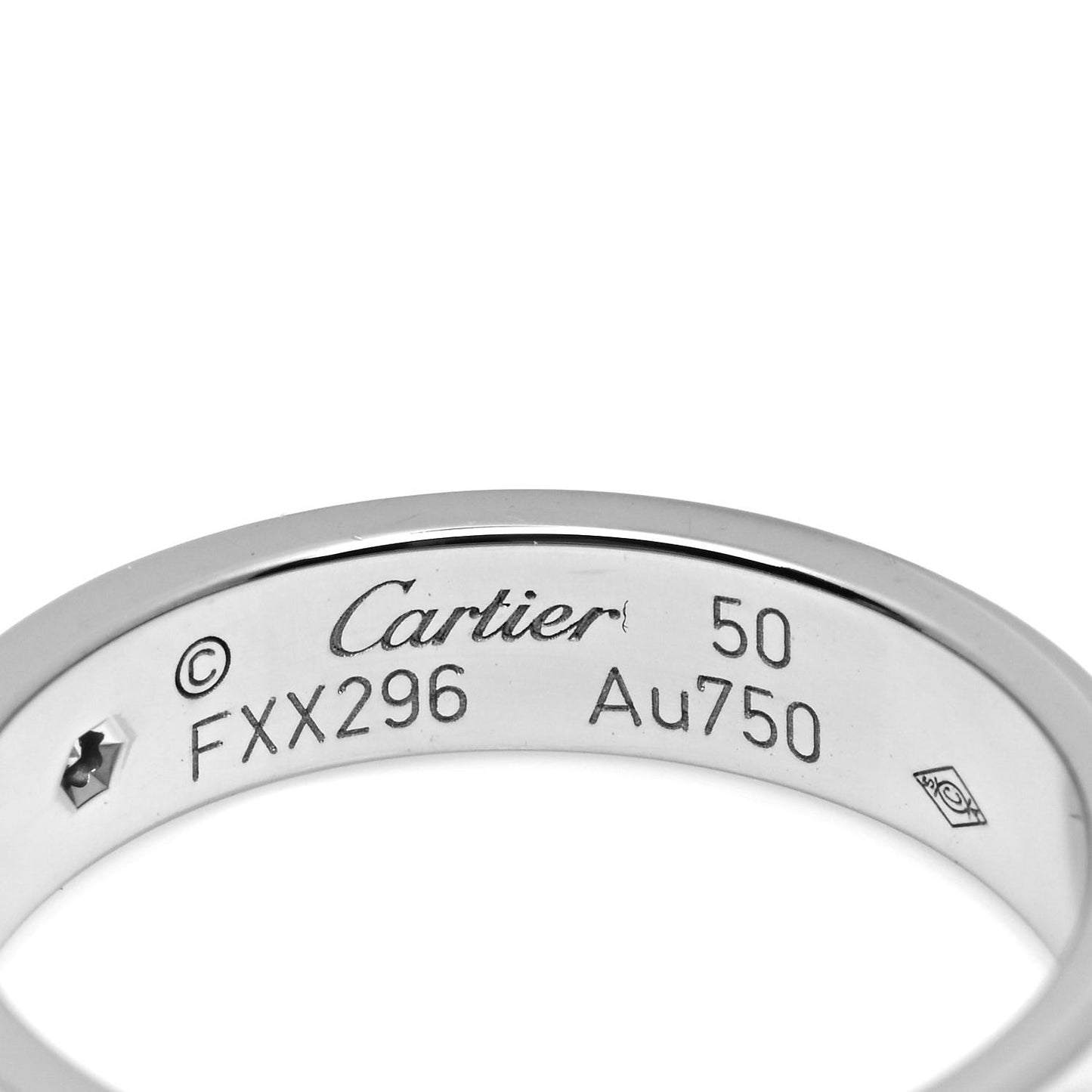 18K White Gold Diamond 4mm LOVE Wedding Band Ring 50 5.25