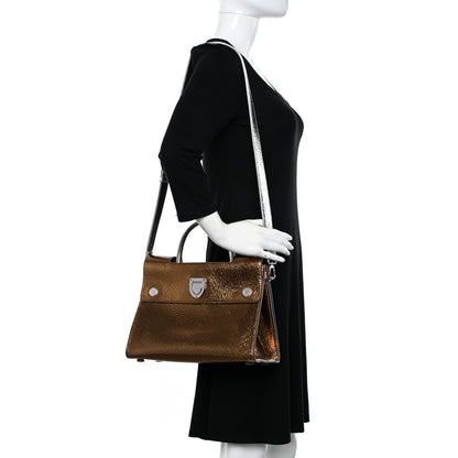 Christian Dior Metallic Calfskin Medium Diorever Flap Bronze 2 of 11