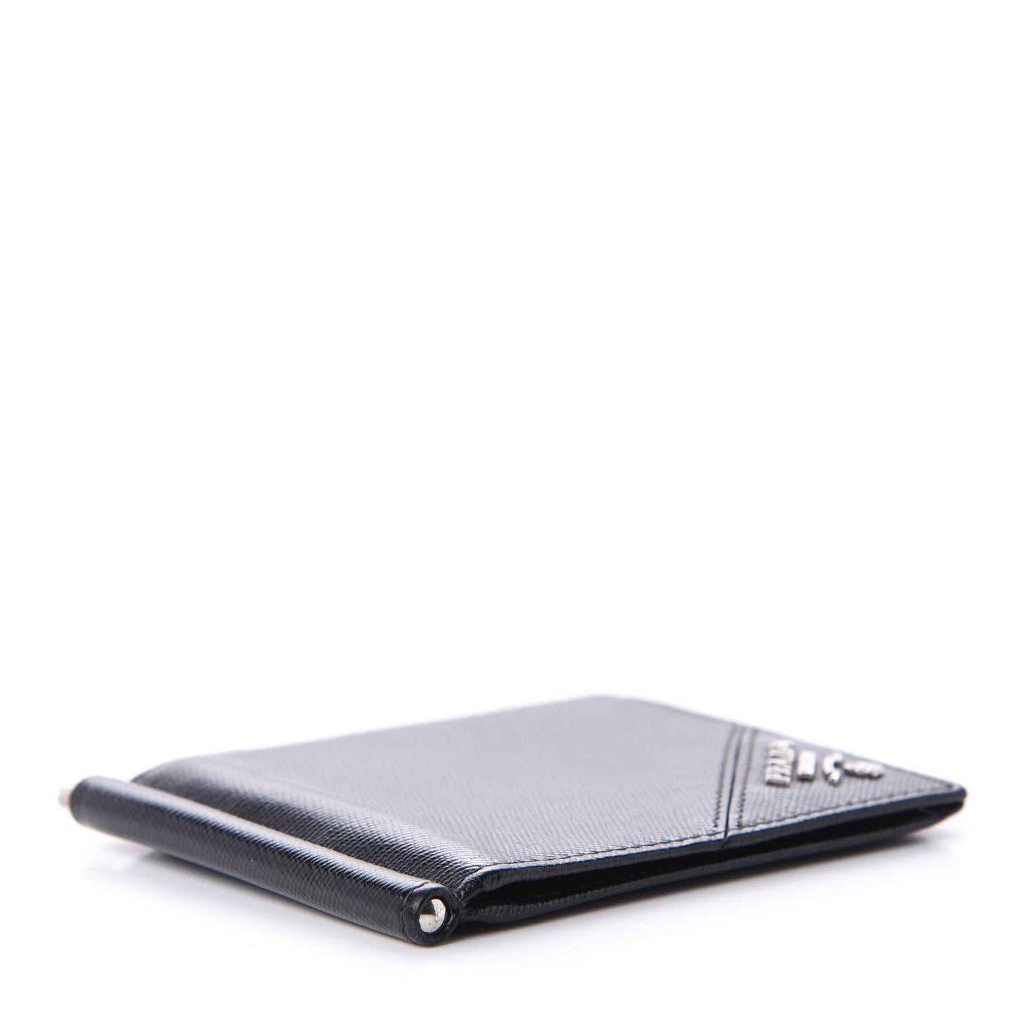 Saffiano Money Clip Bi-Fold Wallet Black