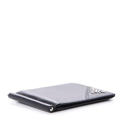 Prada Saffiano Money Clip Bi-Fold Wallet Black 4 of 13