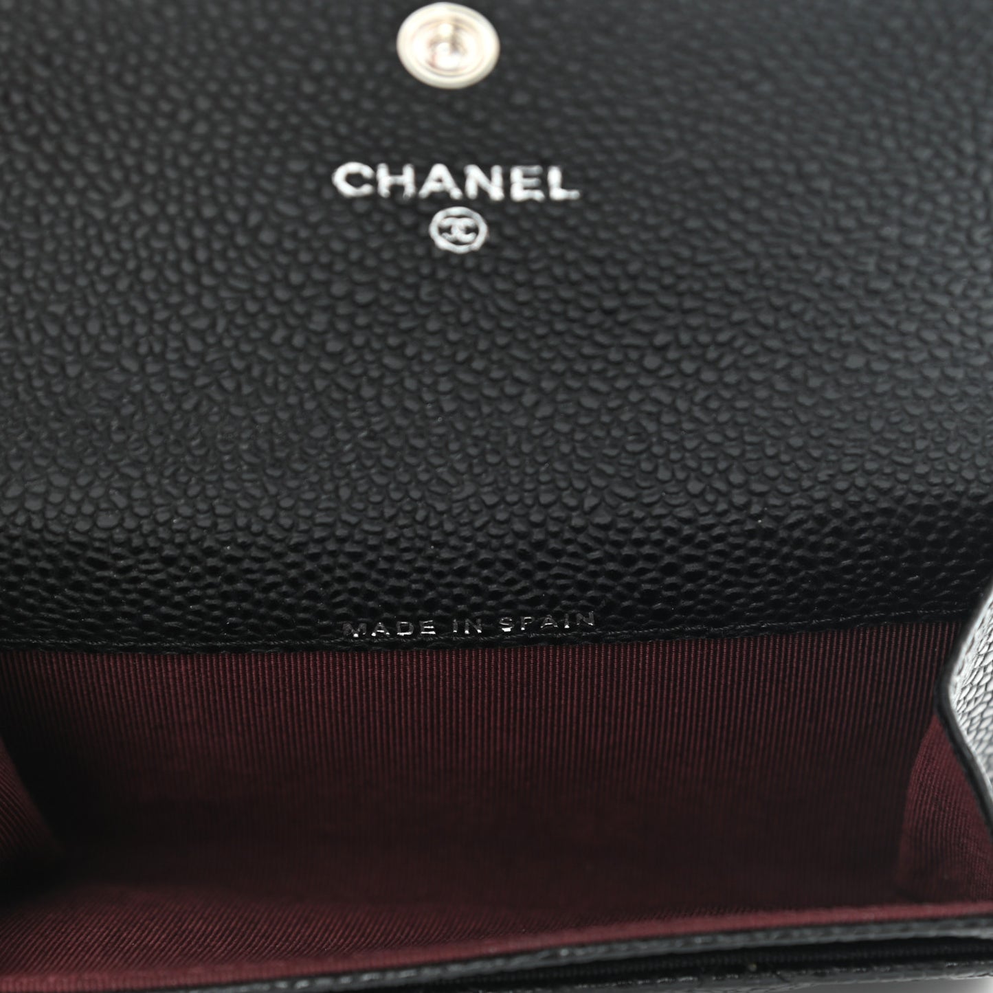 Caviar Quilted Flap Card Holder Black