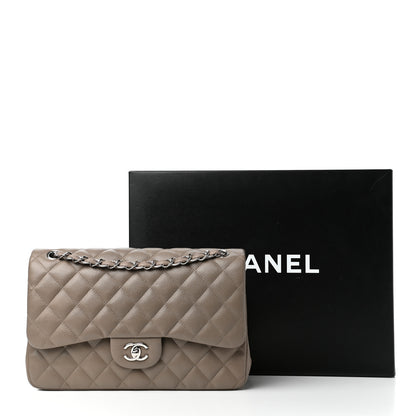 Chanel Caviar Quilted Jumbo Double Flap Taupe 10 of 10