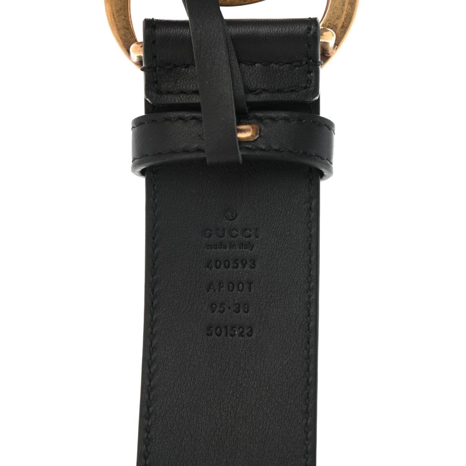 Gucci Calfskin Double G 40mm Belt 95 38 Black 3 of 5