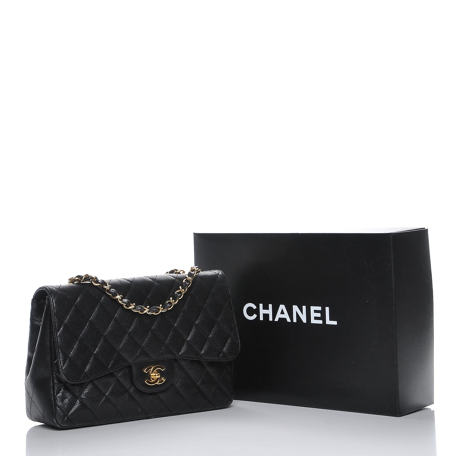 Chanel Caviar Quilted Jumbo Single Flap Black 12 of 12