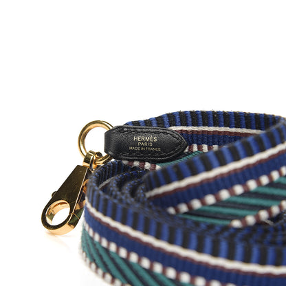 Hermes Toile Swift 25mm Sangle Cavale Shoulder Strap Malachite Bleu Electrique Black 3 of 3