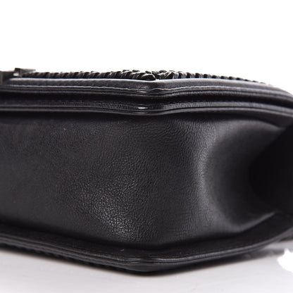 Chanel Calfskin Quilted Medium Boy Top Handle Flap Black 12 of 12