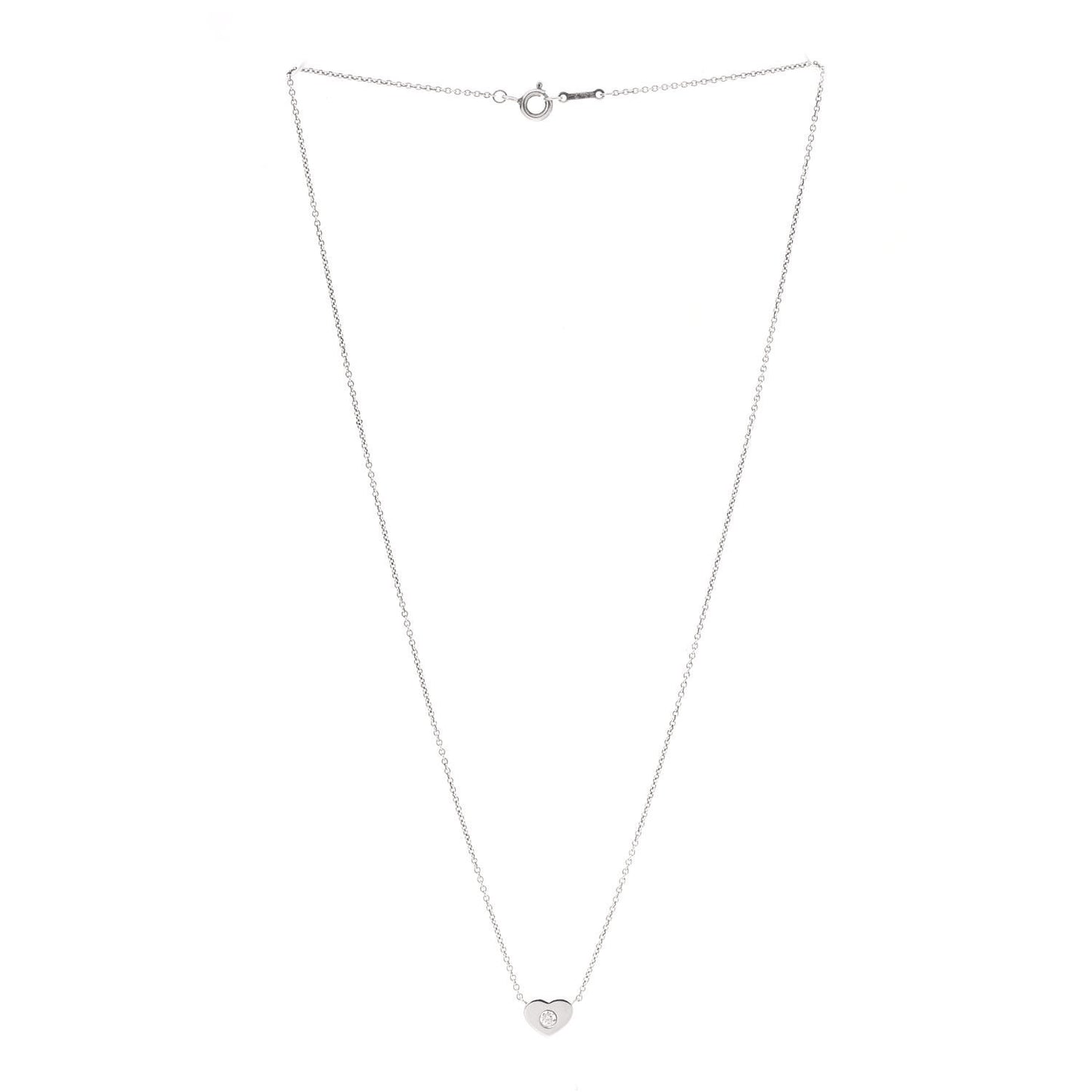 Sterling Silver Diamond Paloma Picasso Modern Heart Necklace
