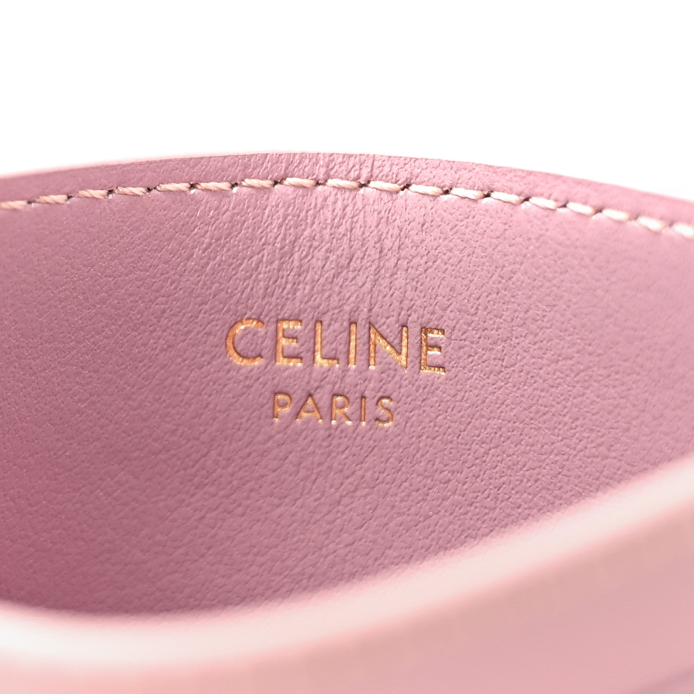 Celine Shiny Calfskin Triomphe Card Holder Petal 6 of 9
