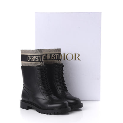 Christian Dior Calfskin Technical Fabric D-Major Ankle Boots 39 Black Taupe 9 of 10