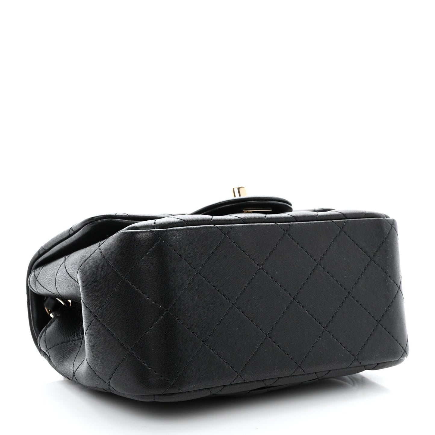 Lambskin Quilted Mini Square Flap Black