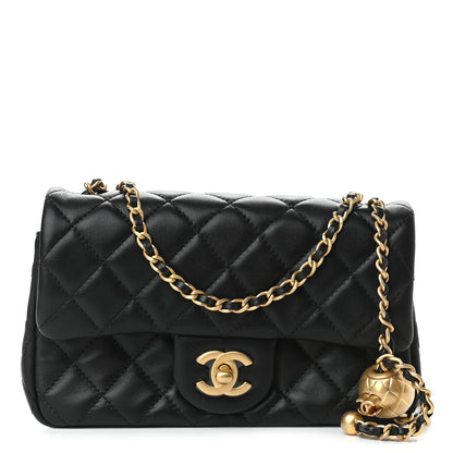 Chanel Lambskin Quilted Mini Rectangular Pearl Crush Flap Black 1 of 9