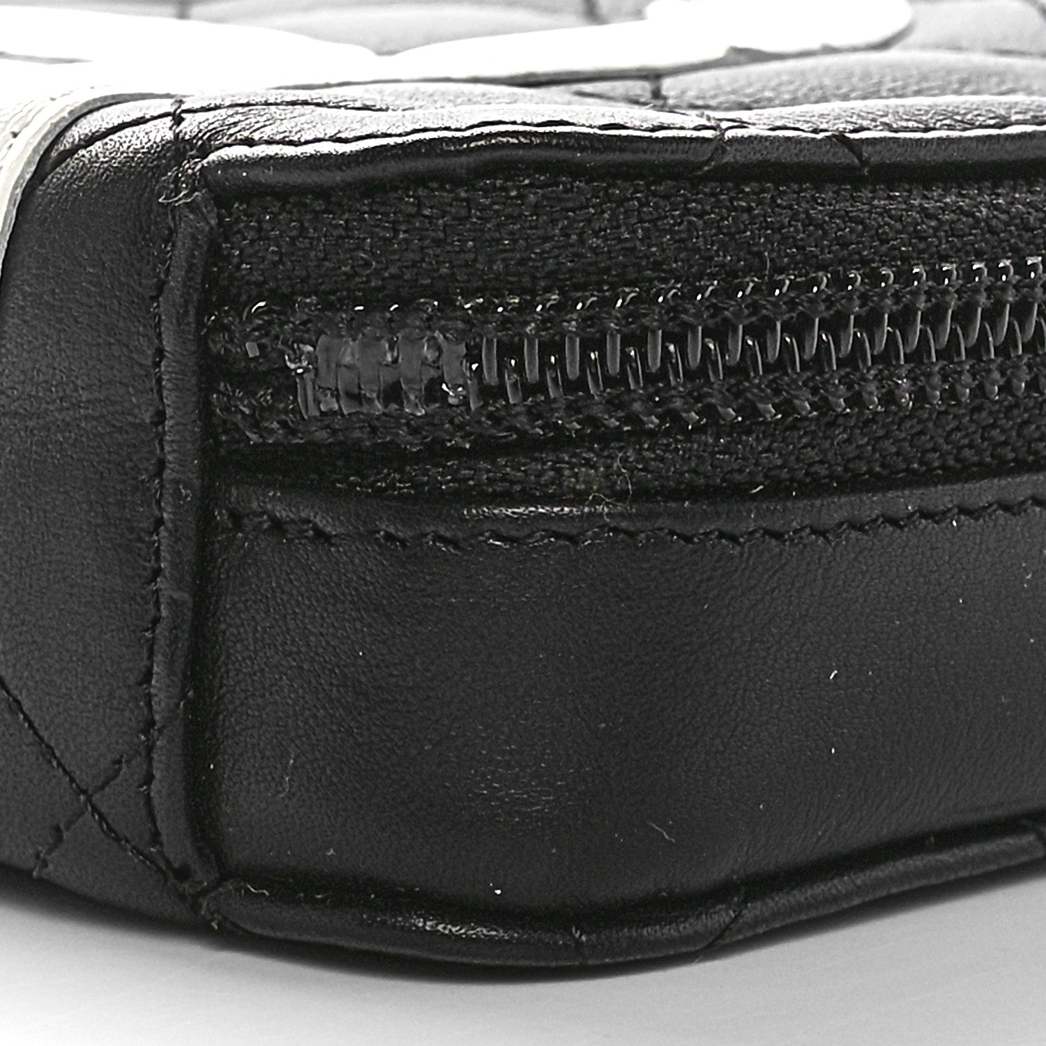 Chanel Calfskin Quilted Cambon Zip Around Cosmetic Pouch Black 9 of 10