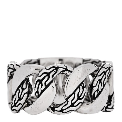 John Hardy Sterling Silver Wide Classic Chain Curb Link Ring 62 10 1 of 4