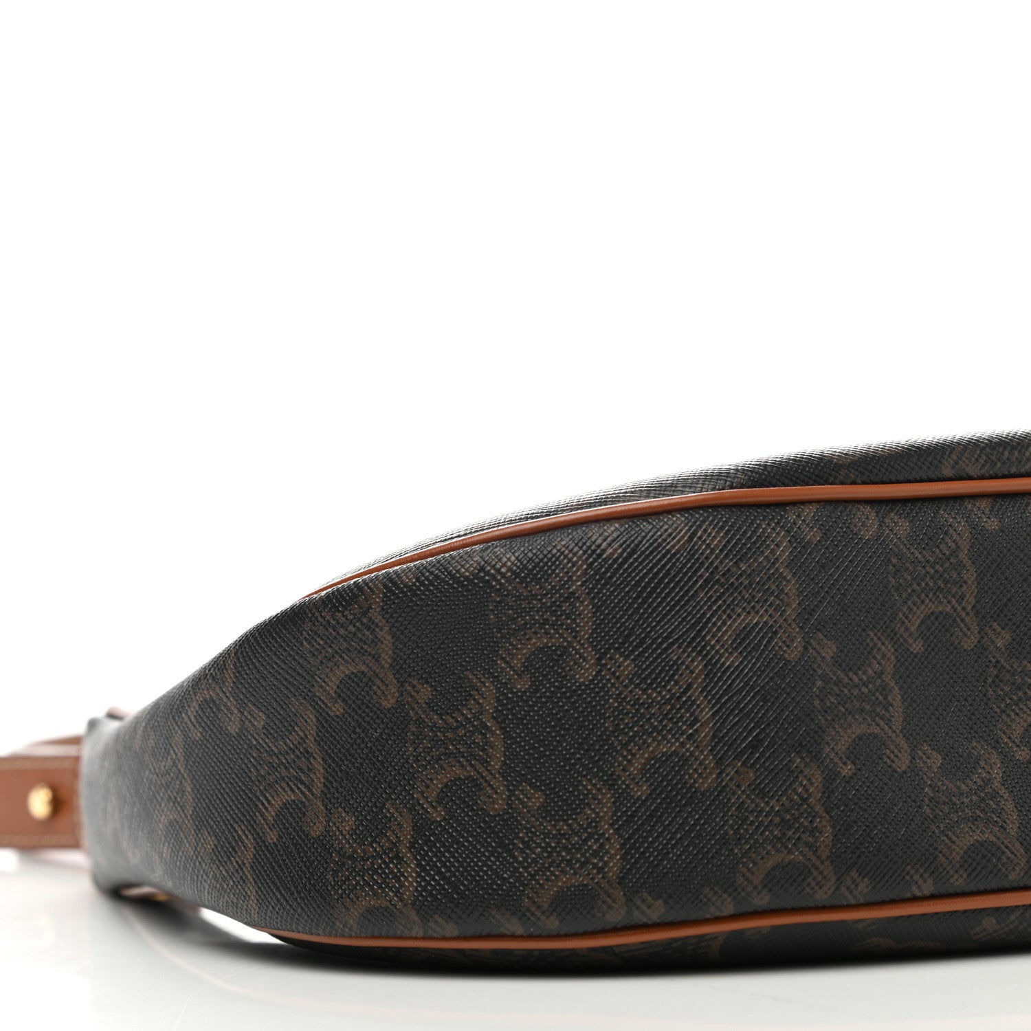 Celine Triomphe Canvas Calfskin Ava Shoulder Bag Tan 8 of 9