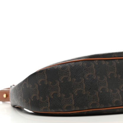 Celine Triomphe Canvas Calfskin Ava Shoulder Bag Tan 8 of 9
