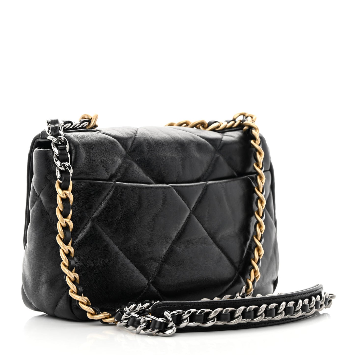 Goatskin Quilted Medium Chanel 19 Flap Black
