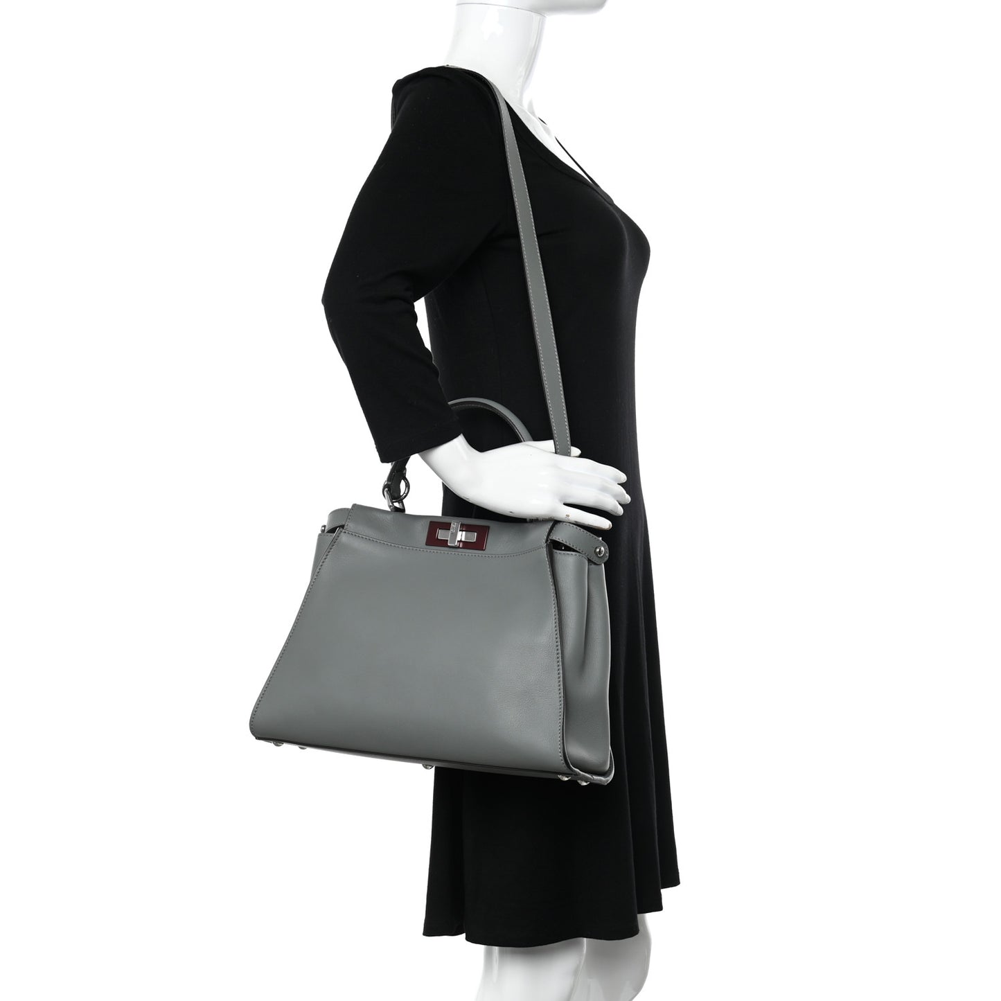 Vitello Seta Shiny Nappa Medium Peekaboo Iconic Satchel Alga Rosa Doll