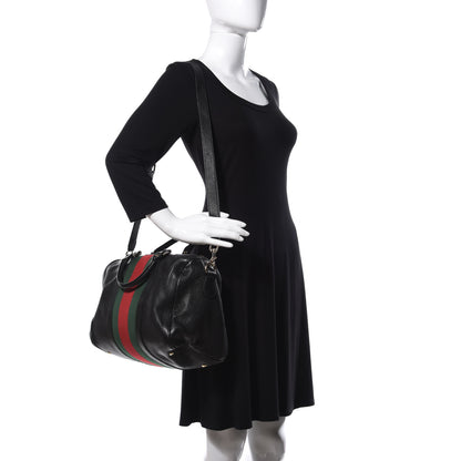 Gucci Calfskin Vintage Web Medium Boston Black 2 of 9