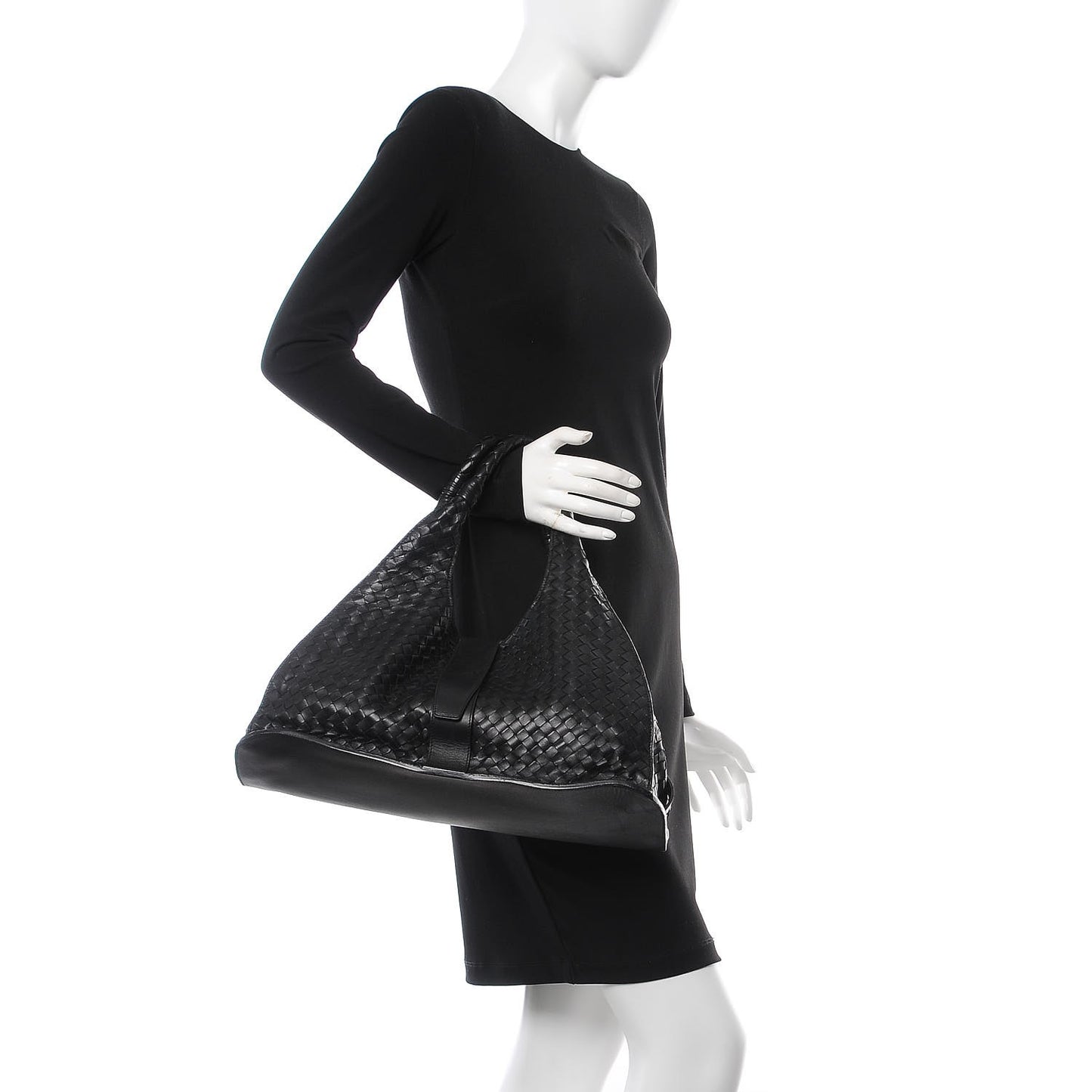 Nappa Intrecciato Shoulder Bag Black
