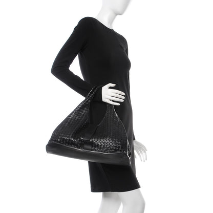 Bottega Veneta Nappa Intrecciato Shoulder Bag Black 2 of 17