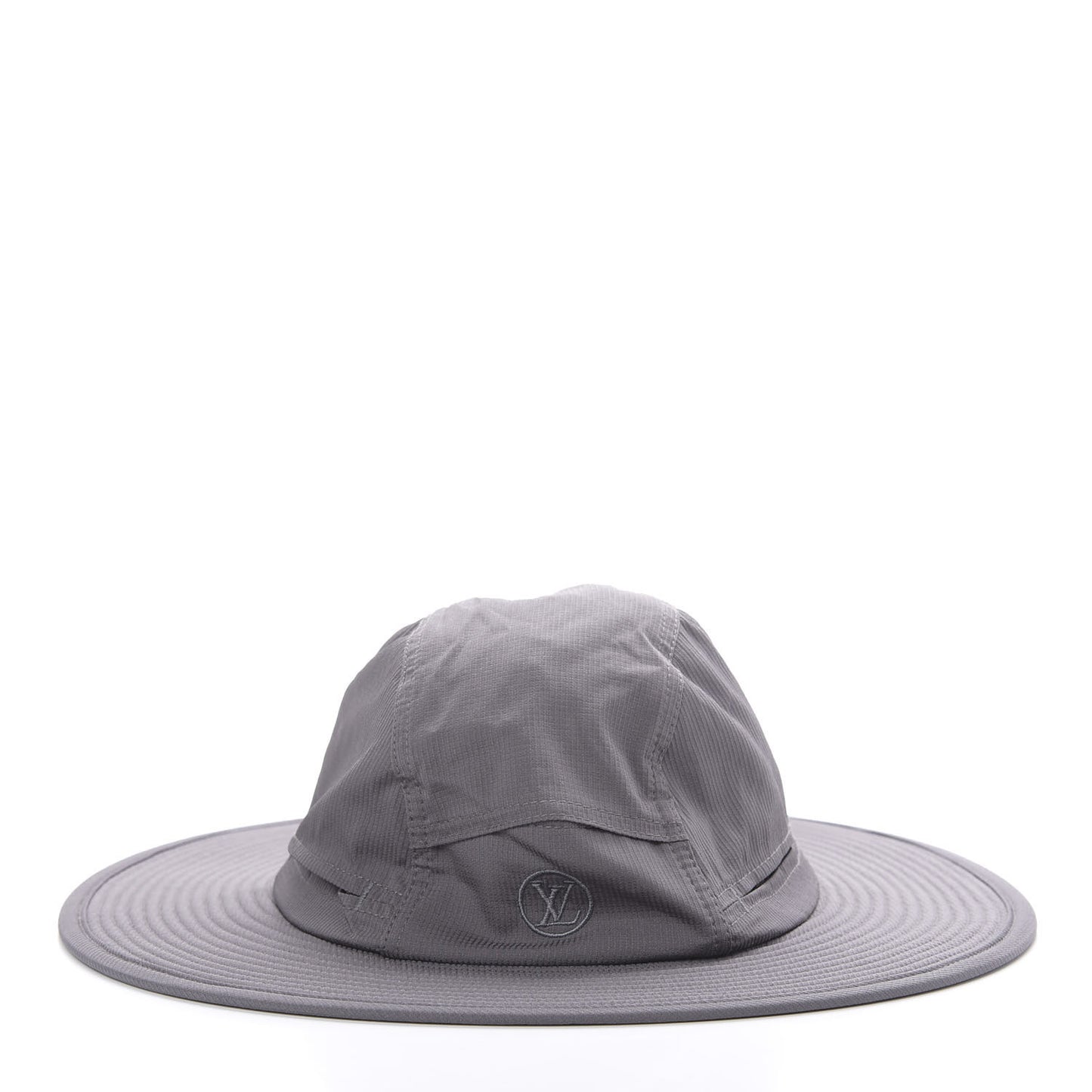Silk Calfskin Wide Brimmed Hat Gris